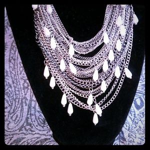 Choker necklace w/ drop pearls